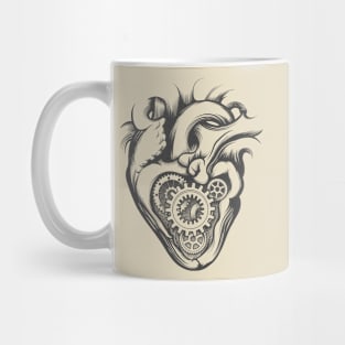 Mechanical Heart Retro Illustration Mug